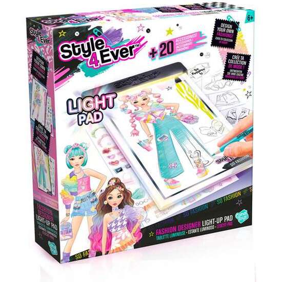FASHION DESIGNER LIGHT-UP PAD CREA COMBINACIONES DE ATUENDOS CON LAS PLANTILLAS E ILUMINA TUS DISEÑOS DE MODA! 25X5X27 CM image 0