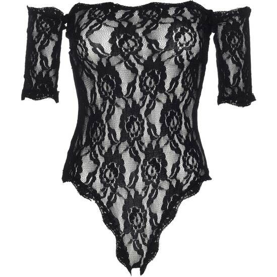 LACE TEDDY AND BOTTOM BLACK image 2
