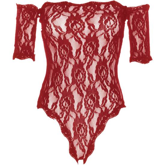 LACE TEDDY AND BOTTOM RED image 2
