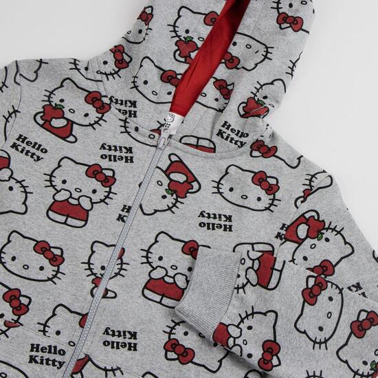 SUDADERA CON CAPUCHA COTTON BRUSHED CREMALLERA HELLO KITTY image 2