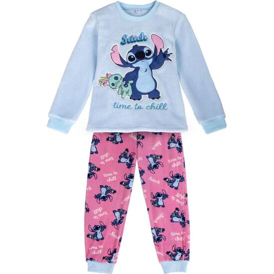 PIJAMA LARGO CORAL FLEECE APLICACIONES STITCH image 0