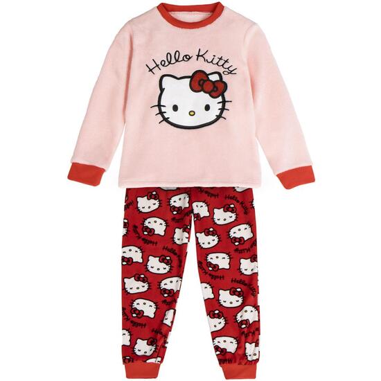PIJAMA LARGO CORAL FLEECE APLICACIONES HELLO KITTY image 0