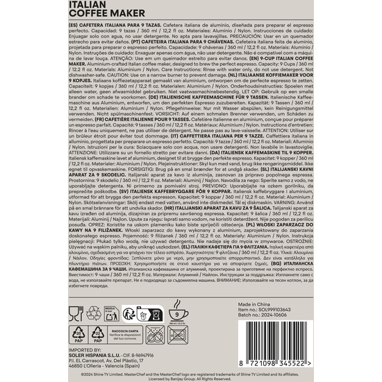 CAFETERA 9 TAZAS INDUCCIÓN MASTERCHEF image 4