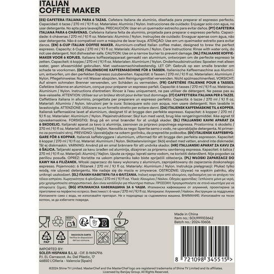 CAFETERA 6 TAZAS INDUCCIÓN MASTERCHEF image 4