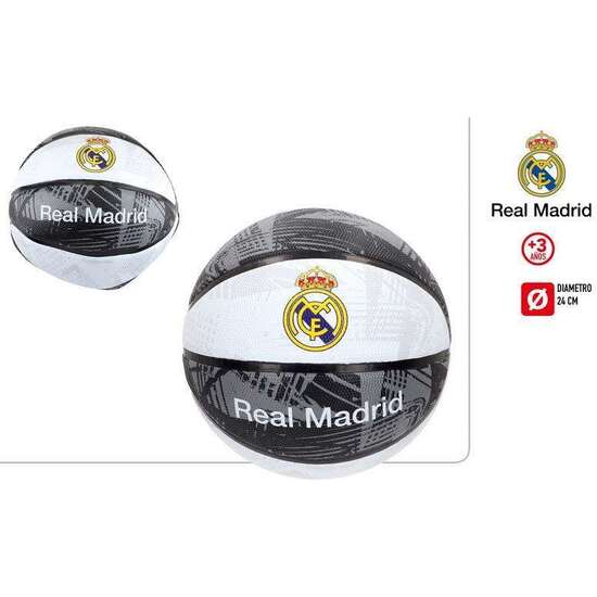 BALON BALONCESTO REAL MADRID DIAMETRO 24CM (DESHINCHADO) image 0