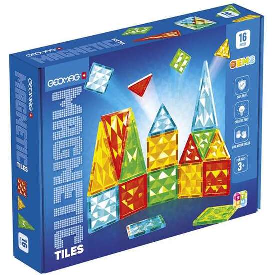 JUEGO GEOMAG MAGNETIC TILES GEMS 16 image 0
