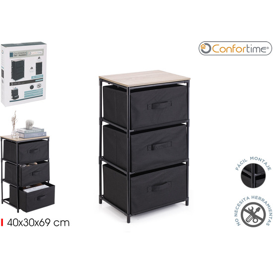 CAJONERA TNT/MADERA 3 CAJONES CONFORTIME image 0