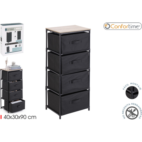 CAJONERA TNT/MADERA 4 CAJONES CONFORTIME image 0
