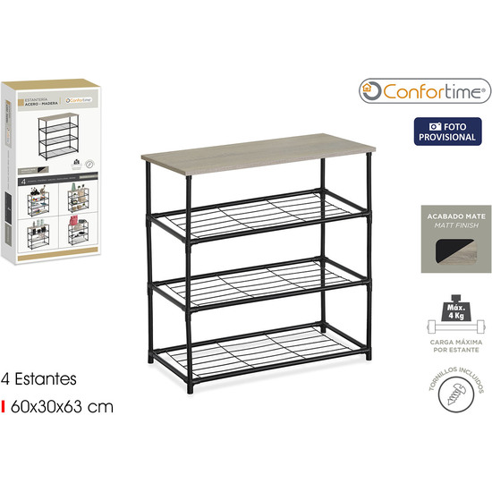 ESTANTERIA 4 NIVELES MADERAMETAL CONFORTIME image 0