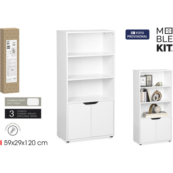 ESTANTERIA MAD.4 NIVELES C/PUERTA MOBLEKIT image 0