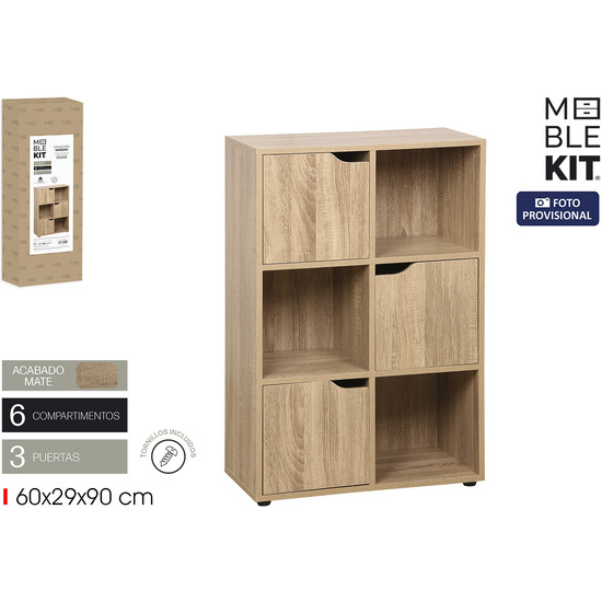 ESTANT.CUBO 6 COMPART.CON 3 PUERTAS MOBLEKIT image 0