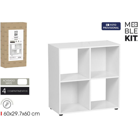 ESTANTERIA CUBO 4 COMPARIMENTOS MOBLEKIT image 0