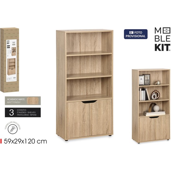 ESTANTERIA MAD.4 NIVELES C/PUERTA MOBLEKIT image 0