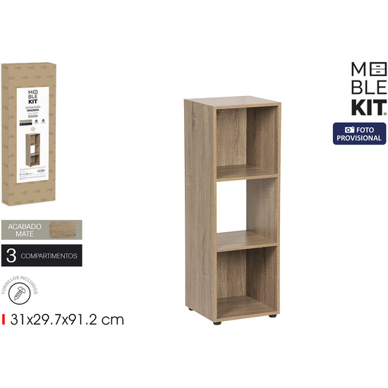 ESTANTERIA CUBO 3 COMPARIMENTOS MOBLEKIT image 0