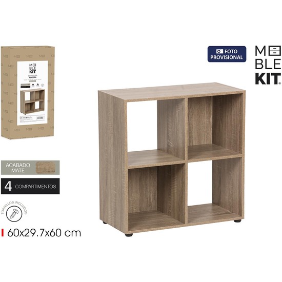 ESTANTERIA CUBO 4 COMPARIMENTOS MOBLEKIT image 0