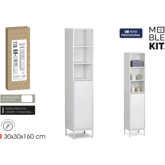 ESTANTERIA LAVABO 5 NIVELES C/PUERT MOBLEKIT image 0