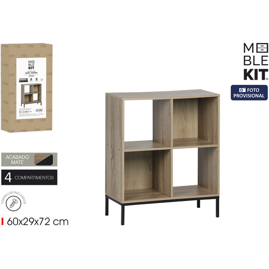 ESTANTERI.CUBO 4 COMPART.PATA METAL MOBLEKIT image 0