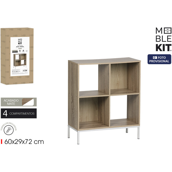 ESTANTERI.CUBO 4 COMPART.PATA METAL MOBLEKIT image 0