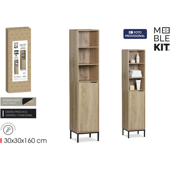 ESTANTERIA LAVABO 5 NIVELES C/PUERT MOBLEKIT image 0