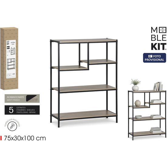ESTANTERIA MULTIUSOS MADERAMETAL MOBLEKIT image 0