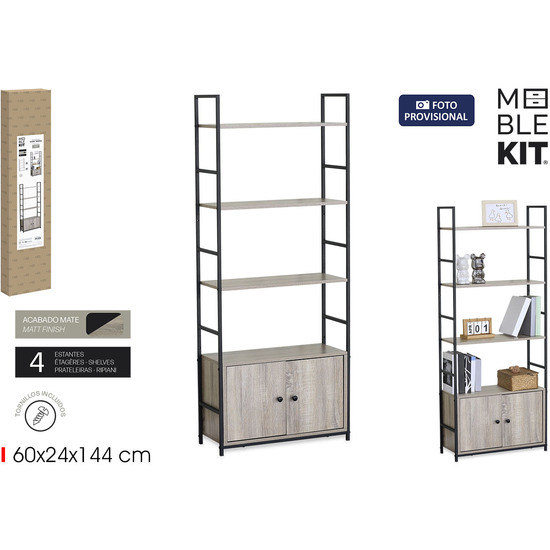 ESTANTERIA 4 NIVELES C/PUERTA RECT. MOBLEKIT image 0