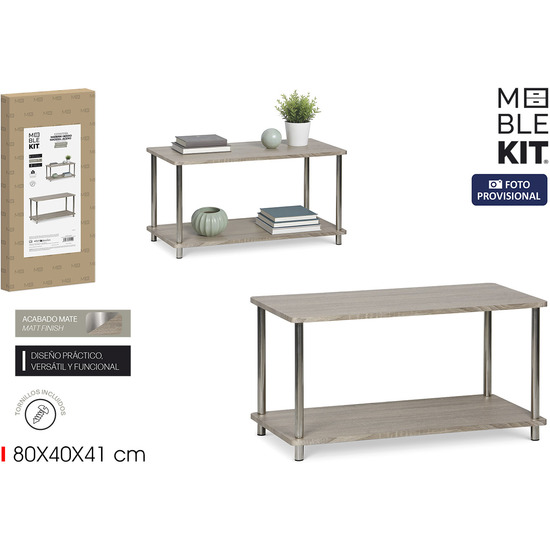 ESTANTERIA MADERAACERO 2 NIVELES MOBLEKIT image 0