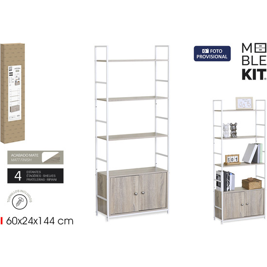 ESTANTERIA 4 NIVELES C/PUERTA RECT. MOBLEKIT image 0