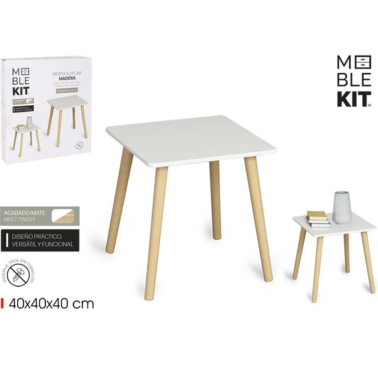 MESITA AUXILIAR MADERA WHITE MOBLEKIT image 0