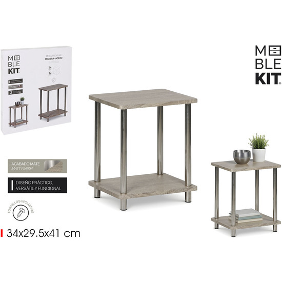 MESITA AUXILIAR MADERAACERO MOBLEKIT image 0