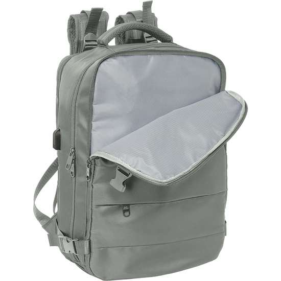 MOCHILA VIAJE CABINA PORTATIL 15,6 REAL MADRID GRIS image 4