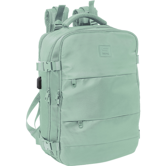 MOCHILA VIAJE CABINA PORTATIL 15,6 SAFTA "VERDE PASTEL" image 0