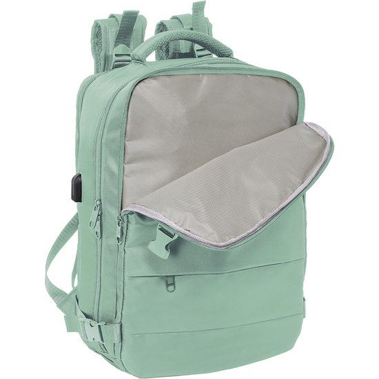 MOCHILA VIAJE CABINA PORTATIL 15,6 SAFTA "VERDE PASTEL" image 4