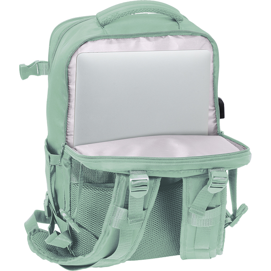 MOCHILA VIAJE CABINA PORTATIL 15,6 SAFTA "VERDE PASTEL" image 6