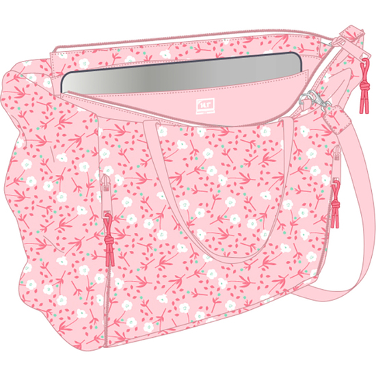 BOLSO CON BOLSILLO PARA PORTATIL 14,1 MIFFY "FLORES" image 1