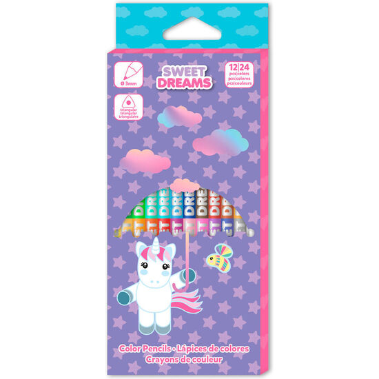 SET LAPICES DE COLORES SWEET DREAMS 12PZS/24COLORES image 1