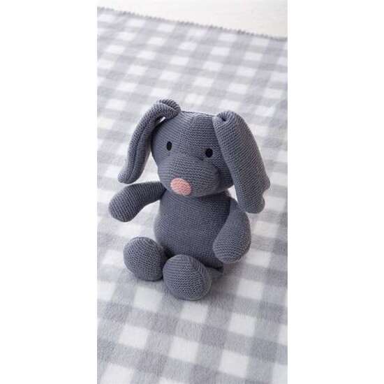 SET CAJA MANTA CUADROS 90 X75 CM GRIS + PERRO 26 CM image 0