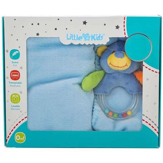SET CAJA +MANTA CORALINA 100 X 75 CM + SONAJERO OSO 16CM image 2
