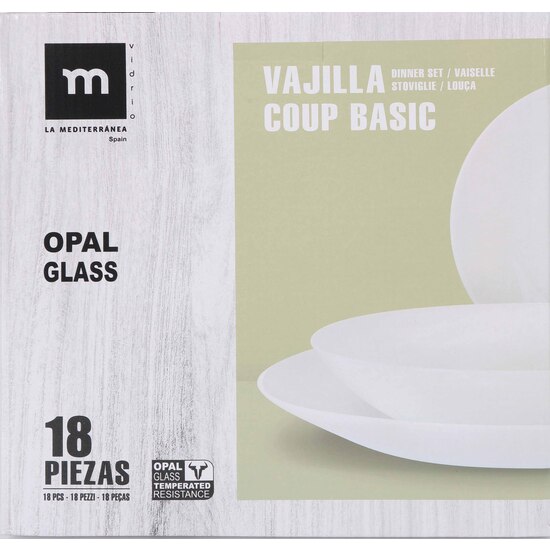 VAJILLA 18PCS RED.OPAL COUP BASIC MD image 0