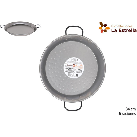 PAELLERA PULIDA 34 CM 6 RACIONES image 0