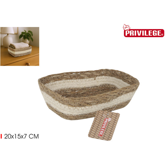 CESTA CONICA MIMBRE RECT 20X15X7CM PRIVILEGE image 0