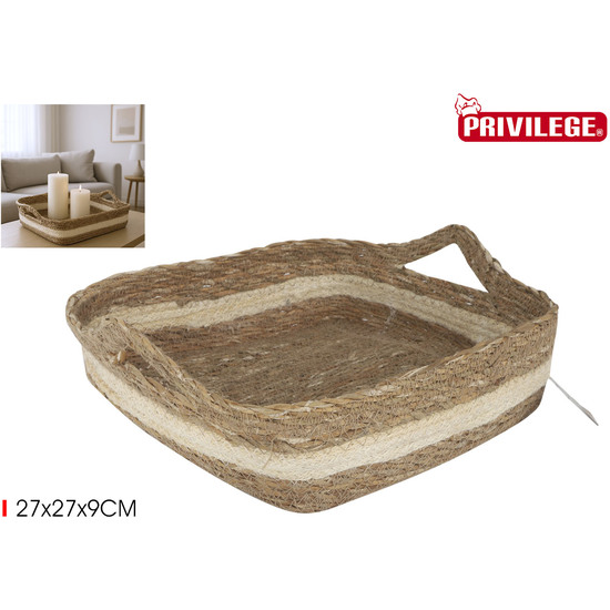 CESTA CONICA MIMBRE CUAD.C/ASA 27X27X9CMPRIVILEGE image 0