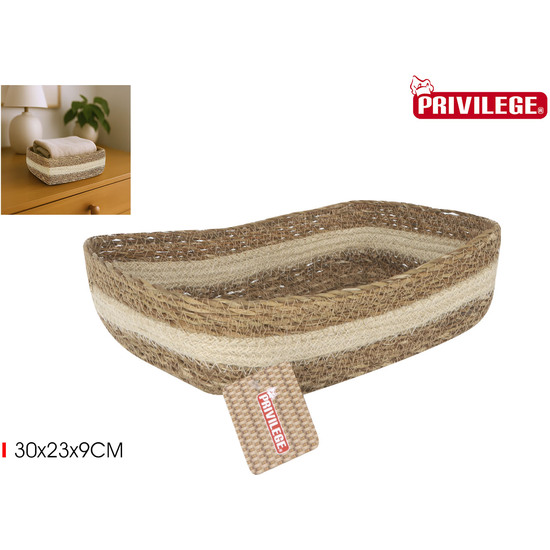 CESTA CONICA MIMBRE RECT  30X23X9CM PRIVILEGE image 0