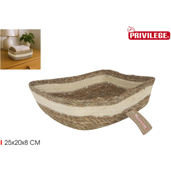 CESTA CONICA MIMBRE RECT  25X20X8CM PRIVILEGE image 0