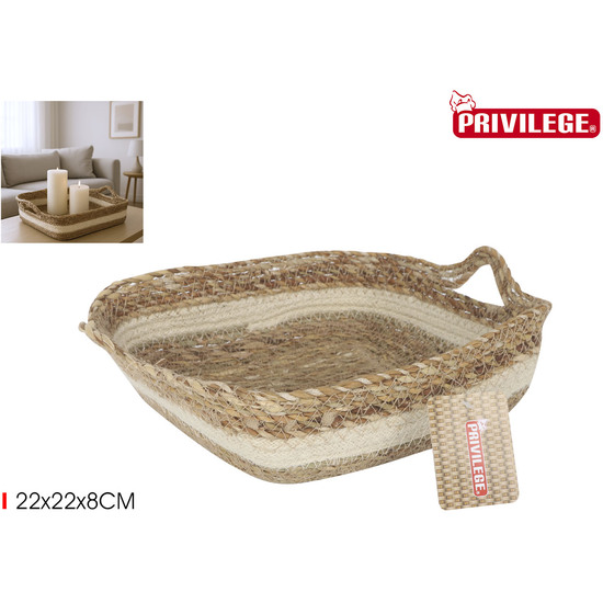 CESTA CONICA MIMBRE CUAD.C/ASA22X22X8CMPRIVILEGE image 0