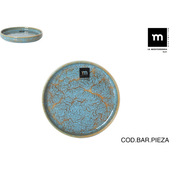 BANDEJA REDONDA 13.7X2CM SCRATCH BLUE image 0