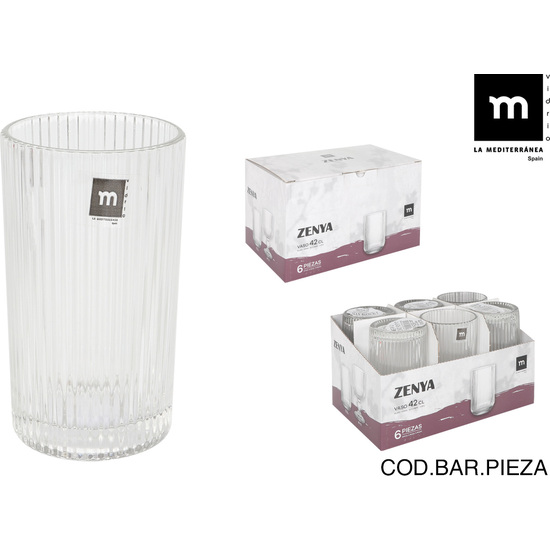 VASO ALTO ZENYA 420CC TRANSP. image 0