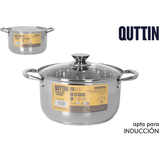 CACEROLA 26CM 8L ACERO IND. C/T NEW NERON QT image 0