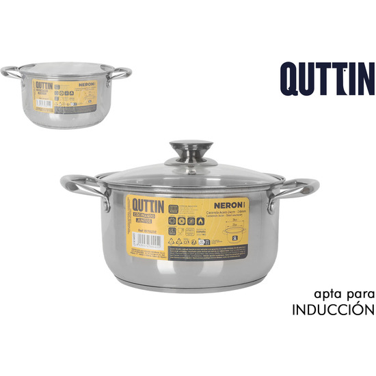 CACEROLA 22CM5L ACERO IND. C/T NEW NERON QT image 0