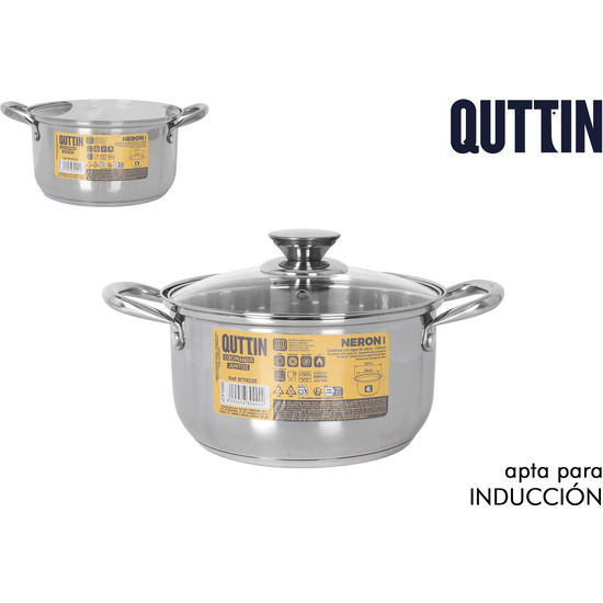 CACEROLA 20CM4L ACERO IND. C/T NEW NERON QT image 0