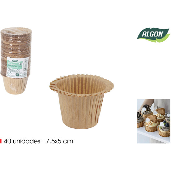 SET40 MOLDES HORNO PAPEL 7.5X5CM ALGON image 0